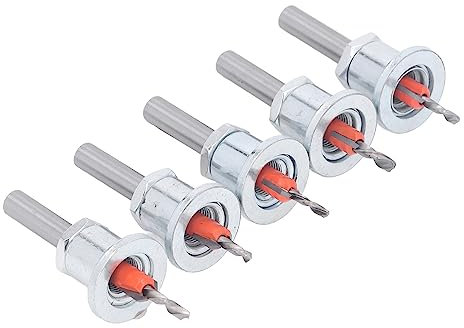 Countersink Drill Bit Set, 5 Pieces Hard Alloy Steel Adjustable Woodworking Countersink Drill Bit Kit with Case for Wood Metal Power Tool