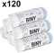 Lot de 120 sacs poubelles blanc 50L 60 x H75 CM BINY Ultra résistant 23 microns avec lien coulissant