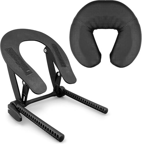 Xaztr Massage Table Face Cradle Cushion, Adjustable Massage Table Cradle U-Shaped Standard Universal Headrest Cradle with Face Cushion Pillow for Massage Bed Beauty Spa Equipment, Black