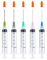 5Pack 5ml Ink Filling Syringe Luer Lock Plastic Syringes with Cap with Plastic 1.5'' 14Ga 16Ga 18Ga 20Ga 22Ga Blunt Needle Tip for Liquid Glue Oil Ink