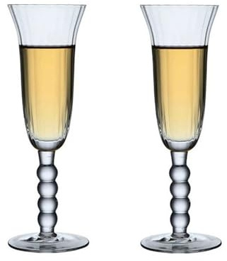 Champagner Gläser Spring Rain Fine Glasses Champagnerglas, 2er-Set Champagnerflöten aus Kristall mit hohem Fuß, Fassungsvermögen 180 ml for Familienfeiern, Jahreshauptversammlungen von Unternehmen Cha