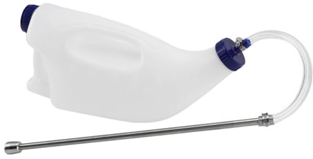 Focket Calf Milk Feeder Bottle, 4L Large Capacity Sturdy Plastic Reusable Calf Bottle Handheld Portable Easy to Use with Accessories for Lambs Cows