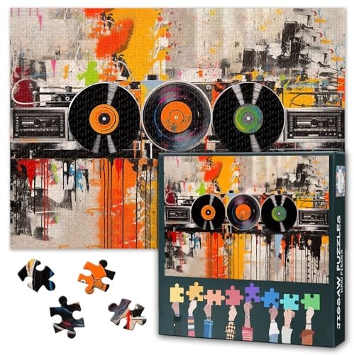 Erwachsene Pop Art Graffiti-Puzzle 1000 Blöcke, Schallplatten-Puzzle, Erwachsene Graffiti-Puzzle, Erwachsene Puzzle-Spiele oder Spielzeug, geeignet für ältere Freunde 50x70cm