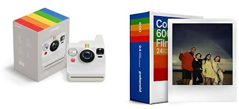 Polaroid – Now Gen3 – Weiße Sofortbildkamera + Dreierpack Farbfilm (x24 Fotos) + Album