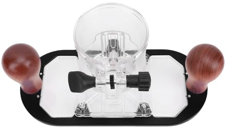 Generic Routertisch -Basis, Handheld -Trimmer -Eintauchbasis mit Holzgriff für 65 -mm -Trimmmaschine, Aluminium -Legierungs -Router -Basis mit Schwarzer Beschichtung, Transparenter
