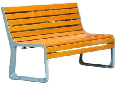 Hhmmei2024-23 Außenbereich Parkstuhl mit Rückenlehne Outdoor Bank Aluminiumrahmen Holzsitzplatte Ruhebereich für Terrasse & Balkon(Mittel)