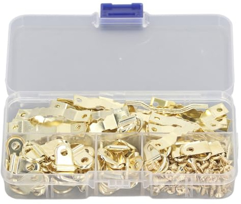 Für 251 Stück D Ring Bilderrahmen Kleiderbügel, feste und stabile Foto-hängende Hardware-Set mit gezackter Haken, für Bilderrahmen malerei