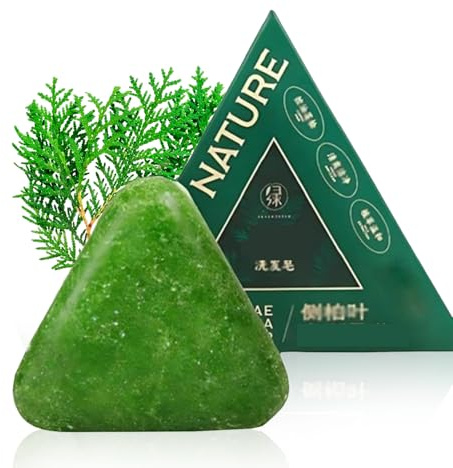 Nature Triangle Shampoo Bar,Nature Seven Green Shampoo,Pflanzliches Festes Shampoobar Männer und Frauen,Sanfte Reinigung und Nährende Pflege,Strengthens Glatt Hair(1PC)