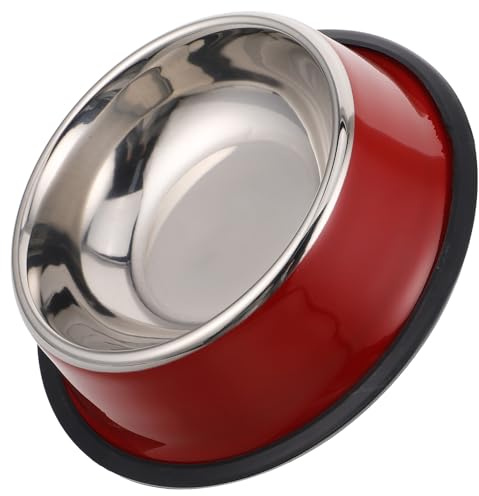 Artibetter Red Stainless Steel Dog Bowl for Pets with Smooth Surface and Easy to Clean Design, Pet Feeding Bowl for Dogs and Cats at Home