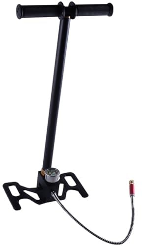 Druckluftpumpe Handpumpe, Dreistufige Hochdruckpumpe 4500psi/30MPa, Fußpumpe für Luftgewehre, Tauchflaschen, Paintball, Reifenball, mit zusammenklappbarem Pedal