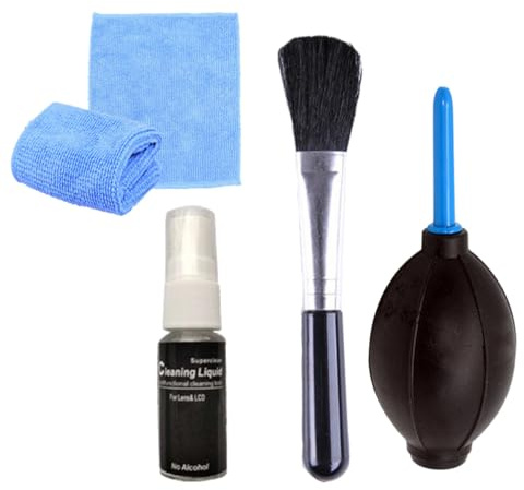 Alipis Kit de Nettoyage PC Fixe 4 Pièces en Plastique Noir Brosse pour Clavier et Chiffon Nettoyer Les Espaces Difficiles D'accès