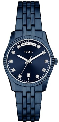 Fossil ES5476 Scarlette Uhr Damenuhr Edelstahl Edelstahl 5 bar Analog Datum blau