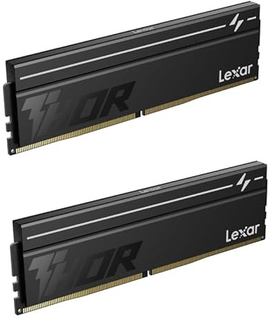 Lexar OC DDR5 RAM 32GB Kit (2x16GB) 6000 MHz CL38, Memoria Desktop UDIMM a 288 pin per Intel XMP 3.0/AMD EXPO, DRAM per PC per gaming, AI, 1,35 V, Nero