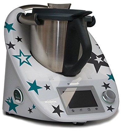 Aufkleber für den Thermomix TM5 - Sternenwolke anthrazit türkis