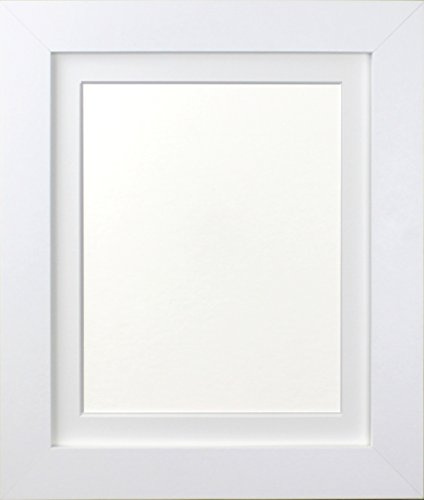 FRAMES BY POST 39mm White Picture Photo Frame with White Mount 40 x 30 For Pic Size 36 x 24 (Plastic Glass)