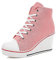 QIMAOO Sneakers Zeppa Donna Canvas Sneaker Donna Scarpe con Tacco con Zeppa Scarpe da Ginnastica Sportive Fitness Sneakers Zeppa Sneaker Casual-Rosa