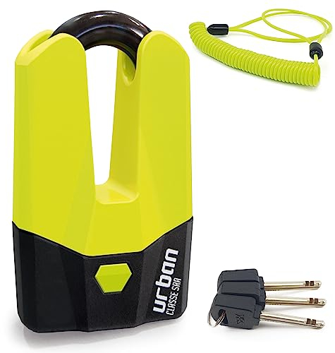 URBAN U9DY Candado Moto Disco Mini U Homologado SRA, Máxima Seguridad Completamente Testado, Horquila ø15 Doble Cierre, Cerradura Alta Seguridad, Antirrobo Universal para Motocicleta Scooter Bicicleta