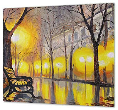 Couvre-cuisinière à induction – Planche de cuisine en verre trempé – Couvre-plaques de cuisson – UNE PIÈCE (60x52 cm) ou DEUX PIÈCES (30x52 cm chacune); D13 Série D'art: Dessin 40