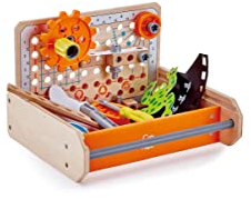 Hape Junior Inventor Tüftler Werkzeugkasten Experimentierset, Mint-Spielzeug, ab 4 Jahre
