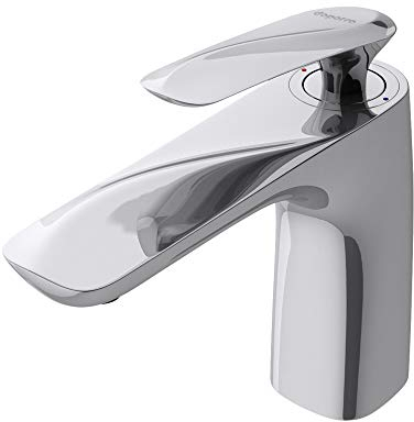 doporro Design Armatur Wasserhahn Bad Silber | Waschtischarmatur für Waschbecken | Waschbeckenarmatur Bad 16,5 cm hoch