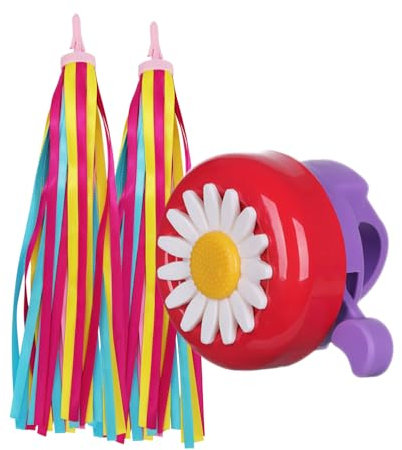 PLATT, Campanello da Bicicletta per Bambini, clacson per Ragazzi e Ragazze, con 1 Paio di Nappe, Bambina Bambino, Rosso e Viola.