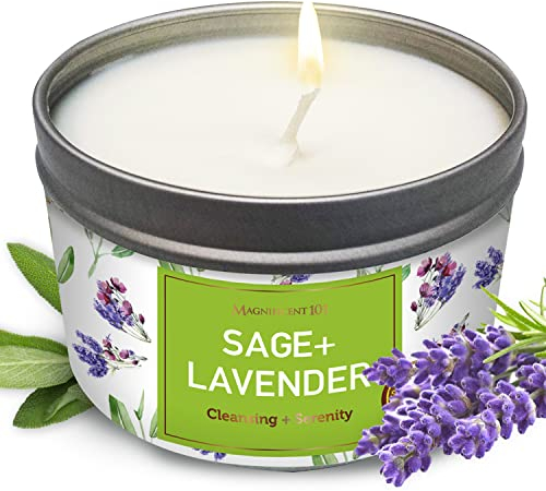 La Magnificent 101 Sage and Candle est une bougie en étain de cire de soja naturelle formulée pour l'aromathérapie, la purification des énergies négatives, la guérison et l'amélioration de la maison.