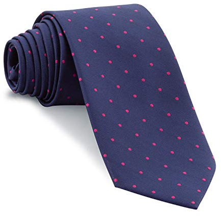 Cencibel Smart Casual Corbata Lunares o Topos (Fondo Azul Marino Lunares Fucsia)