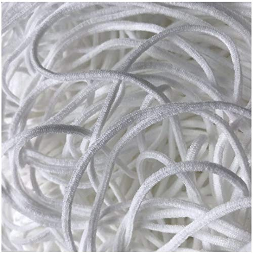 Urhome 2,5mm rundes Gummiband zum Nähen von DIY Schmuck Kleidung Nähzubehör | elastisches Wäschegummi Gummilitze mit hohe Elastizität | Rundgummi Schnur Weiß in 10 Meter Länge