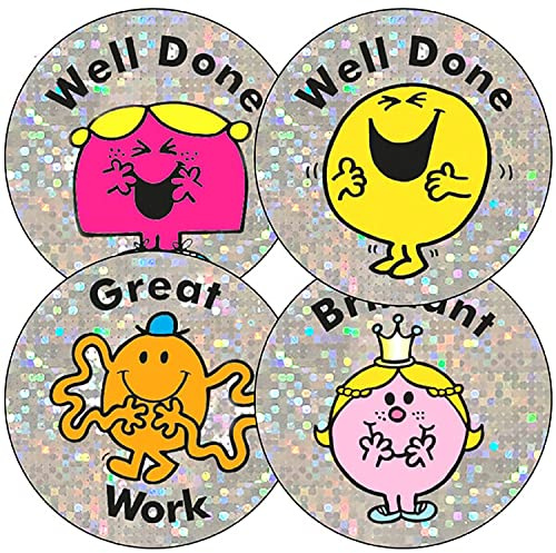 Primary Teaching Services Motivationsaufkleber für Lehrer, holografisch, glitzernd, 37 mm, 105 Stück