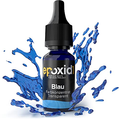 Epoxid1® transparente Farbe | blau hochkonzentrierte Epoxidharz Farbe | flüssige Tinte zum Färben von Kunstharz | kraftvoll & stark | Harz Farbe mit Tröpfchendosierer' (1, Blau 10g)