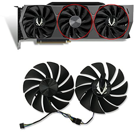 Dotodo 87mm Grafikkartenlüfter GA92S2U 12V 0.46A 4-poliger GPU Lüfter für Grafikkarte Kühler für ZOTAC GeForce RTX 3070 3080 Ti 3090 Graphics Lüfter Ersetzen Sie Den KüHler (Grafikkartenlüfter-BC)
