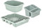 JMS we create smile Plastic Large Kitchen Sink Set of 3 Rectangular Washing Up Bowl, Sink Tidy and Large Dish Drainer (Silver Sage)