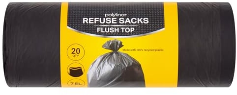 Polylina 20 Refuse Sacks Flush Top 75L