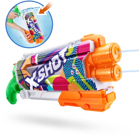 XSHOT Water Fast-Fill Skins Pump Action, Ripple, Water Blaster, Summer Outdoor Pool Toy, Mailer Box (Ripple), White