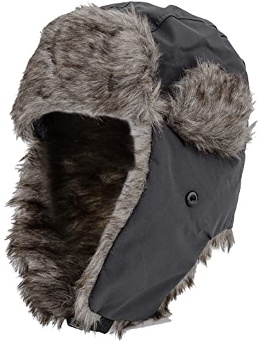 NONMON Unisex Winter Fliegermütze mit Ohrenklappen, Warme Kunstfellmütze Bomber Hut Damen Herren Trappermütze wasserdichte Schneedichte Winddichte für Skifahren Outdoor Aktivitäten - Grau