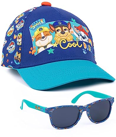 PAW PATROL Jungen Mütze und GRATIS Sonnenbrille | Kinder Trümmerjagd Marshall Blau Verstellbare Baseballmütze Sommerurlaub Zubehör | TV-Show-Merchandise-Geschenke