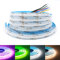 Arotelicht COB LED Streifen RGB+WW/CW, RGB CCT LED Strip 840LEDs/M 24V 3M, 6pin dimmbar Lichterkette 21W/M 12mm Breite Multicolor IP20 für Schlafzimmer Küche Home Innendekoration (Ohne Adapter)