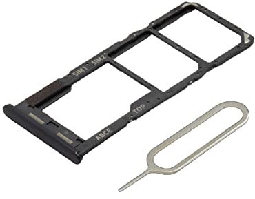 MMOBIEL Double Support de Fente de Carte SIM de Remplacement Compatible avec Samsung Galaxy A23 4G - Inclus. Sim Pin - Noir