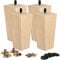 La Vane 8 inch Wooden Furniture Legs, Set of 4 Solid Wood Square Unfinished Mid-Century Modern Replacement Bun Feet with Pre-Drilled M8 Bolt & Mounting Plate & Screws for Couch Sofa Armchair