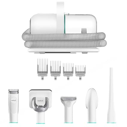 Kit De Toilettage pour Tondeuse pour Animaux De Compagnie, Tondeuses De Toilettage avec Aspiration sous Vide 99% Poils d'animaux pour Chiens Chats