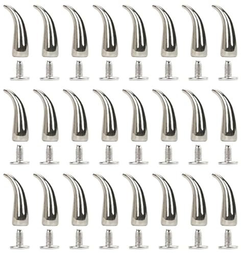 50 Stück 10 x 25 mm Legierung, kugelförmige Bolzen-Spike-Nieten für DIY-Handwerk, Punk, Kleidung, Leder, Halskette, Taschen, Schuhe, Jacken, Gürtel, 7 x 21 mm