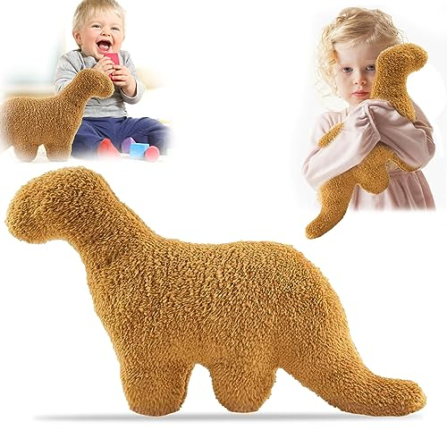 LGZIN Dino Nugget Kissen, Dino Chicken Nugget Plüschtier, Dinosaurier Stofftier Aus Weichem Plüsch, Dinosaurier Plüschtier, Geburtstagsgeschenke für Kinder Zimmerdekoration-Brontosauru