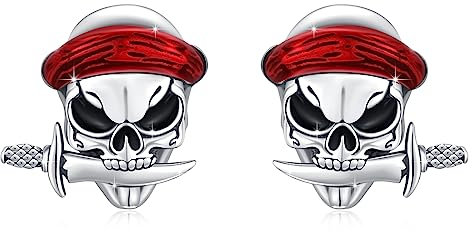 YueYuan Totenkopf Ohrstecker Herren Damen 925 Sterling Silber Weihnachts Ohrringe Schädel Ohrstecker Halloween Ohrringe Schmuck Geschenk