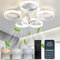 Qiaomao Ventilador de techo con luz y control remoto,30W ventiladores de techo modernos,regulable lampara con ventilador techo dormitorio,ventilador techo sin aspas,6 Velocidades, Temporizador,Blanco