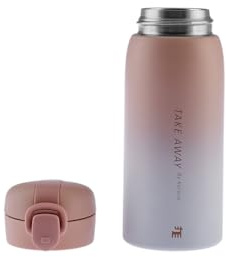 Karaca Skyfall Stahl Auslaufsichere Isolierflasche 350ml Pink - Robuste Isolierflasche für heiße und kalte Getränke unterwegs