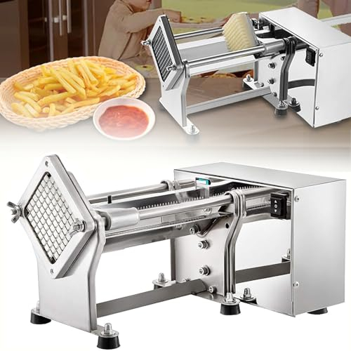 DDZJTPP Professional Potato Cutter Machine,Electric French Fries Cutting Machine with 6/9/13mm Replaceable Blades,Vegetable Fruit Chopper for Commercial Industrial Kitchen Restaurant