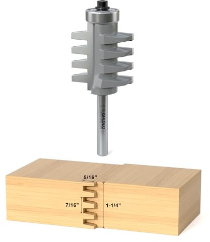 APIOLO Professional 1/4 Shank Reversible Finger Glue Joint Router Bit
