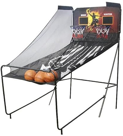 Suprills Basketball Arcade Game - Foldable Indoor Basketball Game with 8 Game Modes, 5 Balls, and Pump - Ideal for Kids and Adults, Indoor and Outdoor Basketball Hoop Game with Electronic Scoreboard