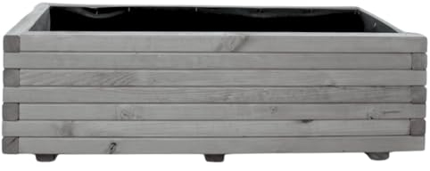 Mega Holz Pflanzkübel Kiefer Blumentopf, Blumenkübel 40 x 40 cm Farbton Grau, Wetterfest,Innen- und Außenbereich, Witterungsbeständig perfekt für Garten, Balkon und Terrasse