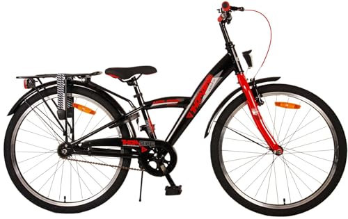 Volare Thombike Kinderfahrrad - Jungen - 24 Zoll - Schwarz Rot